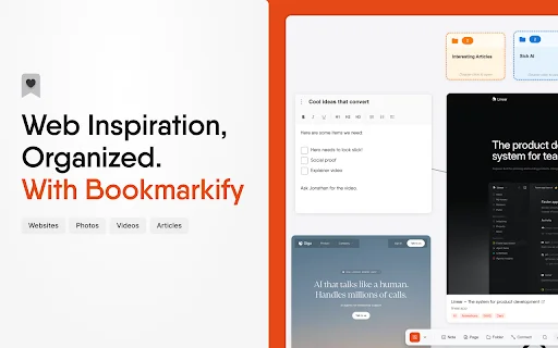 Bookmarkify ڈاؤن لوڈ کریں – بہترین بصری بک مارک مینیجر اور آرگنائزر - Screenshot 1