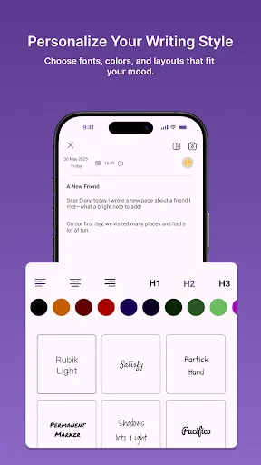 Daynote ڈاؤن لوڈ کریں – پرائیویٹ ڈائری اور سیکور نوٹس ایپ - Screenshot 5