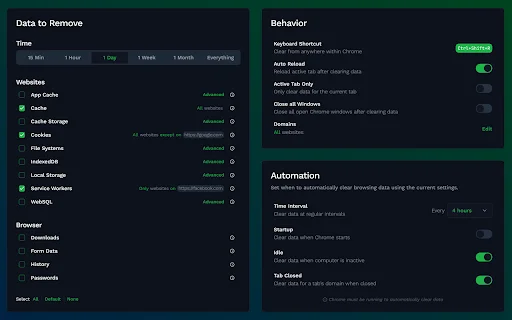 Clear Cache ڈاؤن لوڈ کریں – براؤزر ڈیٹا اور کیشے کو ایک کلک میں صاف کریں - Screenshot 3