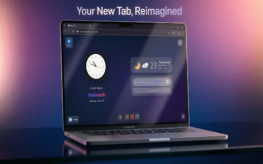 GNT: Glass New Tab ڈاؤن لوڈ کریں – iOS اسٹائل ڈیش بورڈ مفت - Screenshot 2