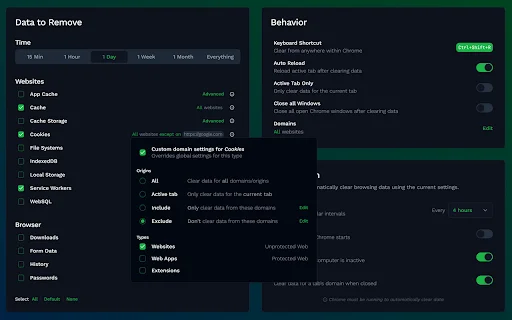 Clear Cache ڈاؤن لوڈ کریں – براؤزر ڈیٹا اور کیشے کو ایک کلک میں صاف کریں - Screenshot 4