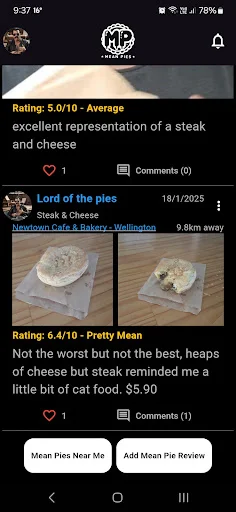 Mean Pies ڈاؤن لوڈ کریں – بہترین پائے تلاش کرنے کے لیے بہترین ایپ - Screenshot 1