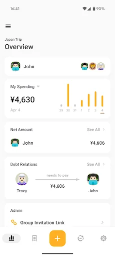 Bill Bear ڈاؤن لوڈ کریں – اخراجات کا آسان حساب کتاب - Screenshot 1