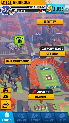 Rival Stars College Football ڈاؤن لوڈ کریں – بہترین فٹ بال مینجمنٹ گیم - Screenshot 3
