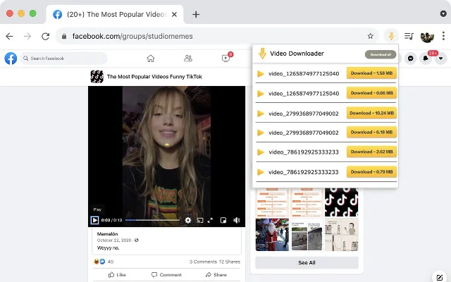 Video Downloader Web ڈاؤن لوڈ کریں – تمام ویڈیوز کے لیے بہترین ایکسٹینشن - Screenshot 2