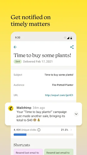 Mailchimp Email Marketing ایپ ڈاؤن لوڈ کریں – بلک ای میل اور اینالیٹکس - Screenshot 1