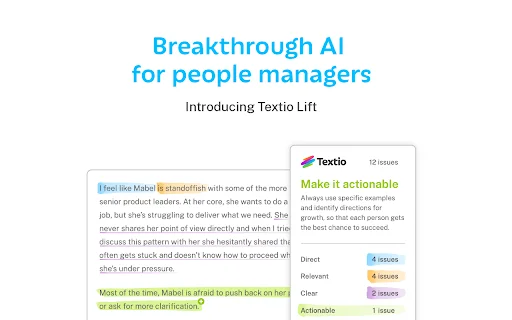 Textio for Chrome ڈاؤن لوڈ کریں – بھرتی اور فیڈ بیک کے لیے AI - Screenshot 2