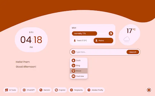 Material You NewTab ڈاؤن لوڈ کریں – بہترین براؤزر ہوم پیج - Screenshot 5