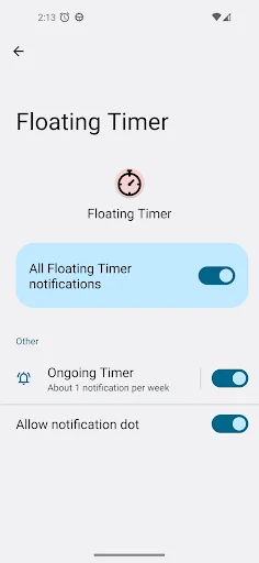 Floating Timer ڈاؤن لوڈ کریں – اینڈرائیڈ کے لیے بہترین ٹائمر اور اسٹاپ واچ - Screenshot 7
