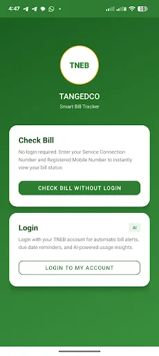 Bill Checker for TNEB ڈاؤن لوڈ کریں – بجلی کے بلوں کا آن لائن انتظام - Screenshot 1