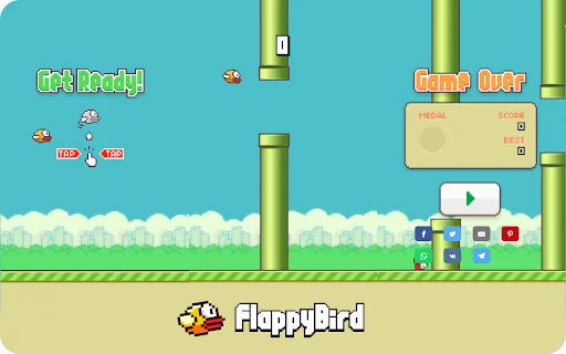 Flappy Bird Offline ڈاؤن لوڈ کریں – کروم کے لیے بہترین گیم - Screenshot 2