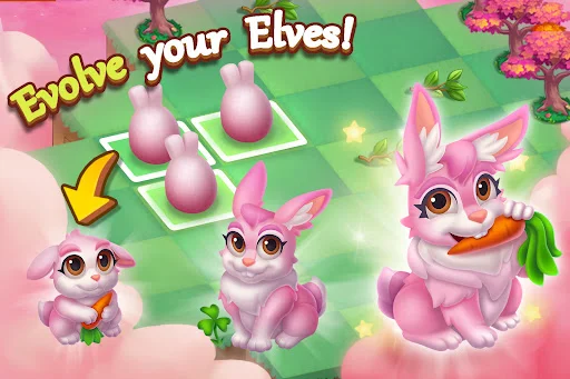 Merge Elves ڈاؤن لوڈ کریں – جادوئی گارڈن کا بہترین پزل گیم - Screenshot 15