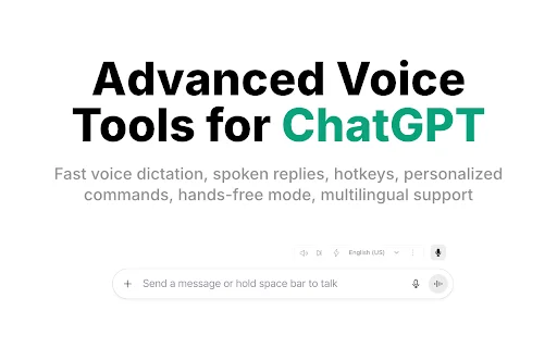 ChatGPT کے لیے وائس کنٹرول ڈاؤن لوڈ کریں – تیز اور آسان صوتی کمانڈز - Screenshot 1