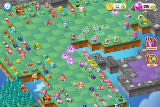 Merge Elves ڈاؤن لوڈ کریں – جادوئی گارڈن کا بہترین پزل گیم - Screenshot 12