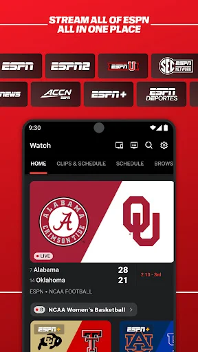 ESPN ایپ ڈاؤن لوڈ کریں – کھیلوں کے تازہ ترین اسکورز اور لائیو اپ ڈیٹس حاصل کریں - Screenshot 1
